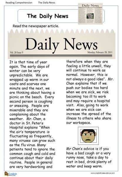 English news and easy articles for students of English.